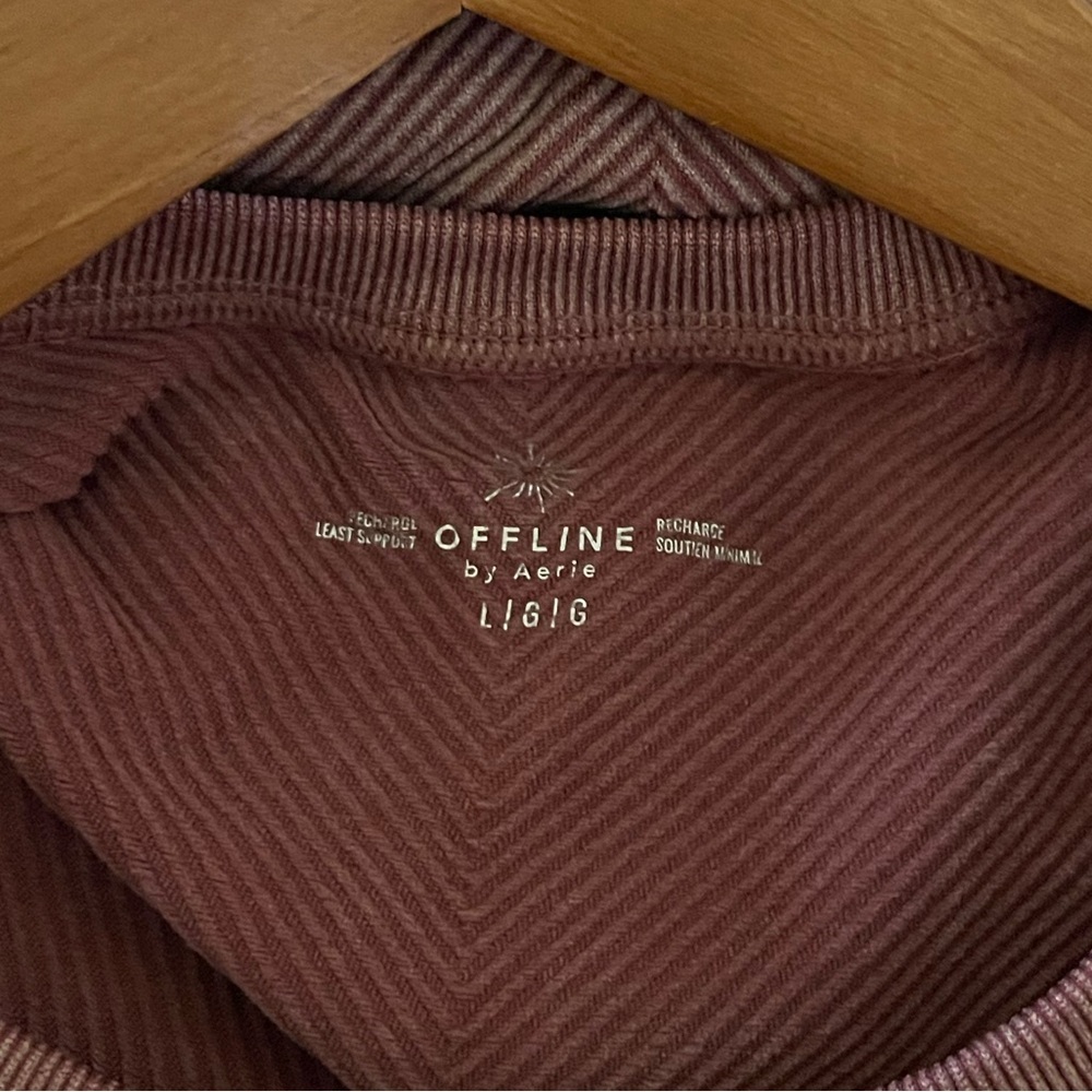 Offline by Aerie recharge least support crop top bra maroon stone Large - Picture 3 of 4